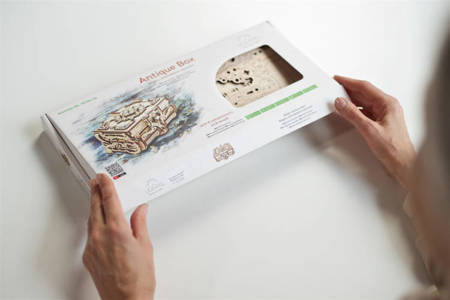 UGEARS  antyczna szkatułka  Puzzle 3D Drewniane Mechaniczny PREZENT